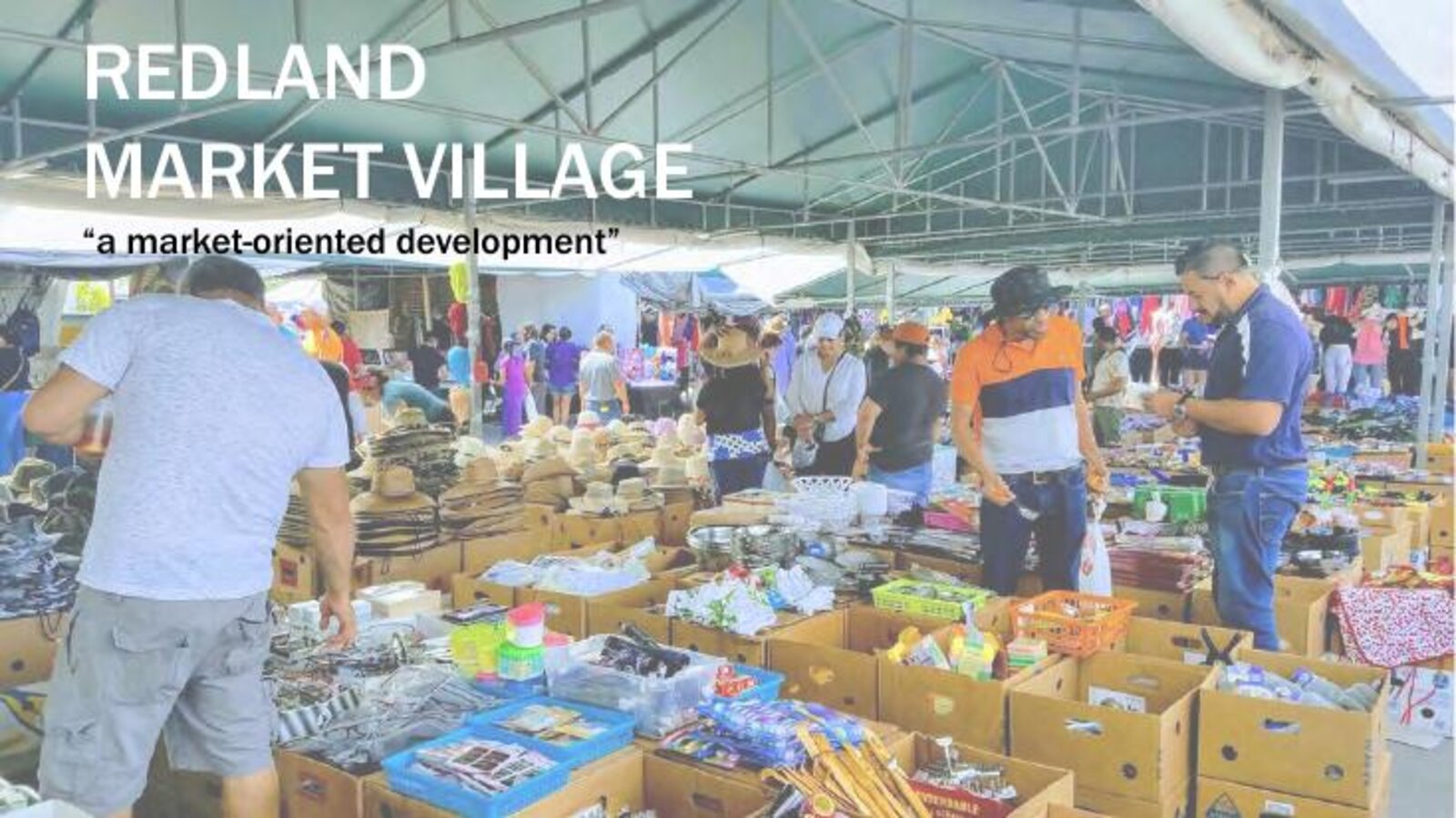 Redland Market Village — the working South Dade farmers-and-flea market the transit-oriented masterplan is built around. BusinessFlare®.